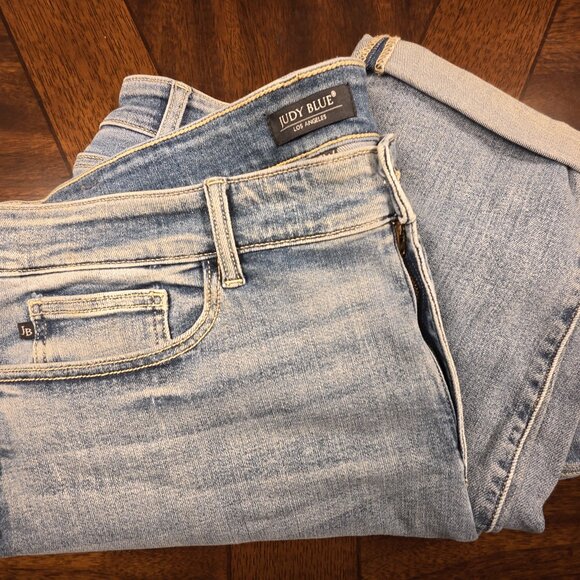 JUDY BLUE LOS ANGLES PLUS SIZE DENIM JEAN BOYFRIEND FIT HIGH RISE STRETCH - Picture 1 of 5